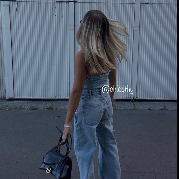 Zara Pants & Jumpsuits Zara Corset Denim Jumpsuit Poshmark